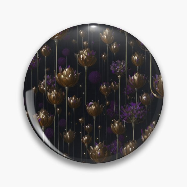 Item preview, Brass Accents - Subtle Brass Allium Flower Buds and Purple Blooms designed and sold by Beachy.