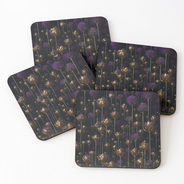Item preview, Brass Accents - Subtle Brass Allium Flower Buds and Purple Blooms designed and sold by Beachy.