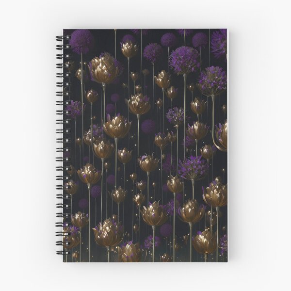 Item preview, Brass Accents - Subtle Brass Allium Flower Buds and Purple Blooms designed and sold by Beachy.