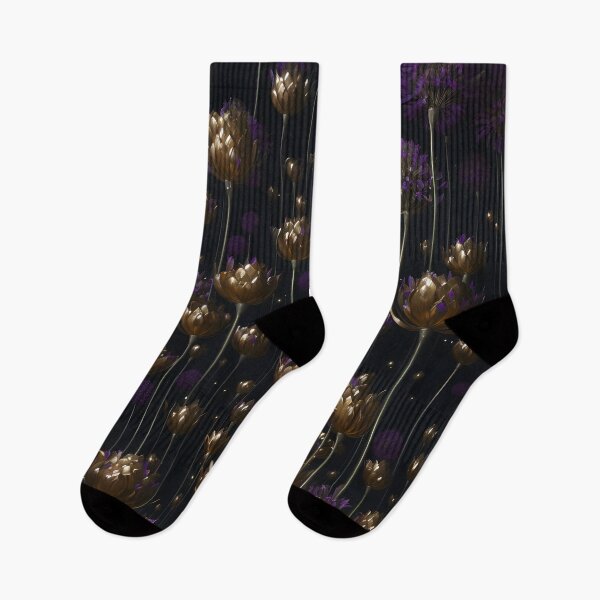 Item preview, Brass Accents - Subtle Brass Allium Flower Buds and Purple Blooms designed and sold by Beachy.