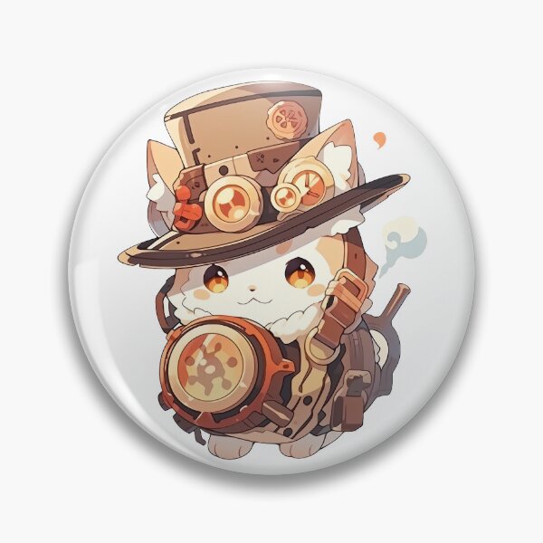 Item preview, Cute Kawaii Steampunk Kitten designed and sold by CozyKawaiiArt.