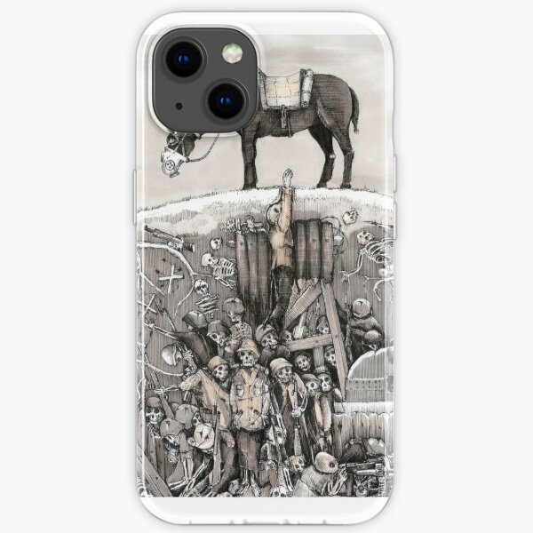 World War 1 soldiers in a battlefield trench iPhone Soft Case