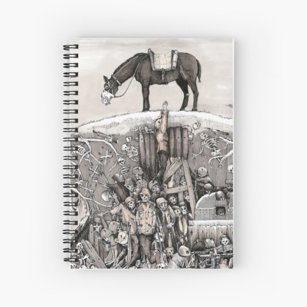 World War 1 soldiers in a battlefield trench Spiral Notebook