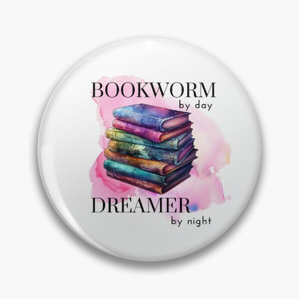 Item preview, Vibrant Watercolour Bookworm By Day Dreamer By Night Sticker designed and sold by Triplicate Limited.