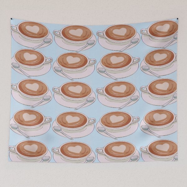 Artikelvorschau, Cappuccino-Herzen – Pastellblau entworfen und verkauft von PunjabanJatti.
