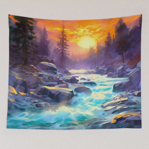Item preview, Cascading falls on the river 13 designed and sold by Red Witch Art.