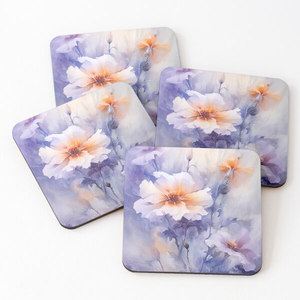 Item preview, Purple floral watercolors designed and sold by Red Witch Art.