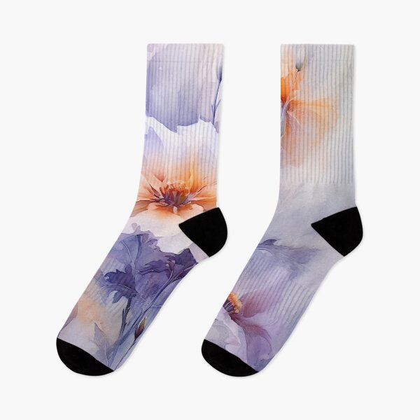 Item preview, Purple floral watercolors designed and sold by Red Witch Art.
