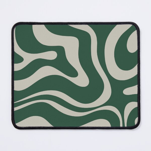 Item preview, Modern Retro Liquid Swirl Abstract Pattern in Forest Green designed and sold by kierkegaard.