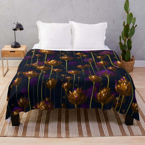 Item preview, Gold Accents - Gold Allium Flower Buds and Purple Blooms designed and sold by Beachy.