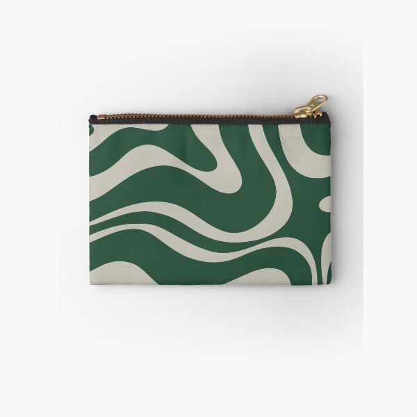 Item preview, Modern Retro Liquid Swirl Abstract Pattern in Forest Green designed and sold by kierkegaard.