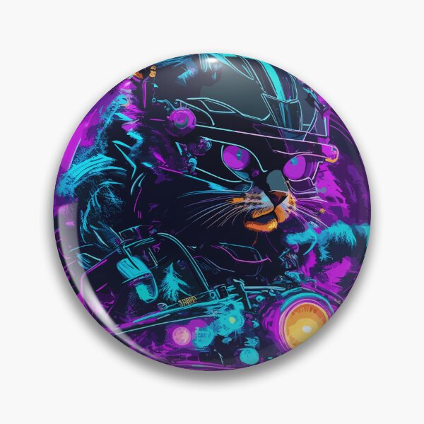 Item preview, Biker cat neon style designed and sold by elearah1.
