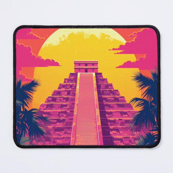 Item preview, A Pop Art Travel Print of Chichén Itzá - Mexico designed and sold by StudioRedKoala.
