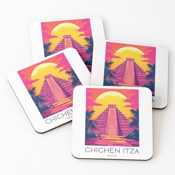 Item preview, A Pop Art Travel Print of Chichén Itzá - Mexico designed and sold by StudioRedKoala.