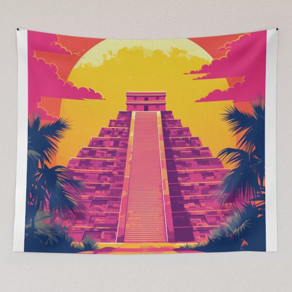 Item preview, A Pop Art Travel Print of Chichén Itzá - Mexico designed and sold by StudioRedKoala.
