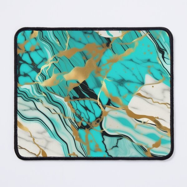 Item preview, Turquoise and white marble with splashes of gold #2 designed and sold by BirdsnStuff.