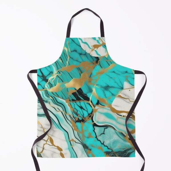 Item preview, Turquoise and white marble with splashes of gold #2 designed and sold by BirdsnStuff.