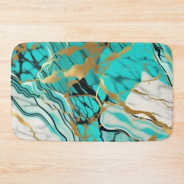 Item preview, Turquoise and white marble with splashes of gold #2 designed and sold by BirdsnStuff.