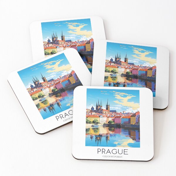 Item preview, A Pop Art Travel Print of Prague - Czech Republic designed and sold by StudioRedKoala.