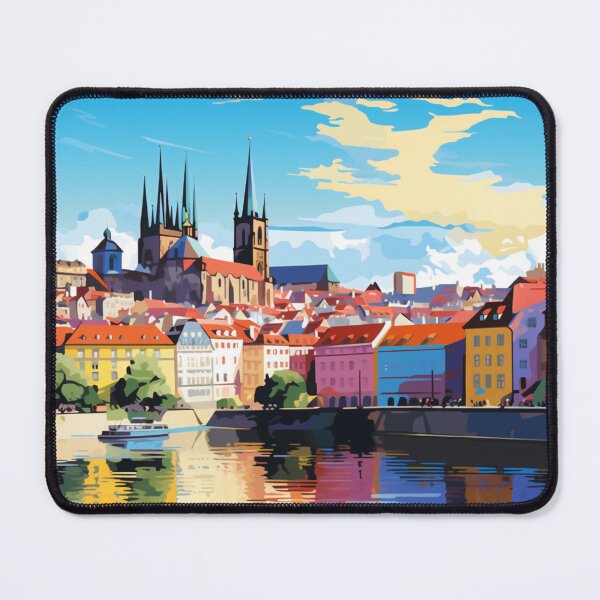 Item preview, A Pop Art Travel Print of Prague - Czech Republic designed and sold by StudioRedKoala.
