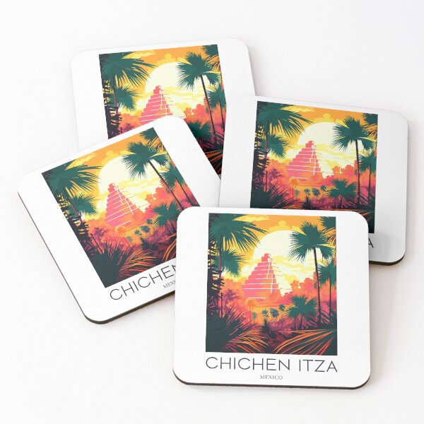 Item preview, A Pop Art Travel Print of Chichén Itzá - Mexico designed and sold by StudioRedKoala.