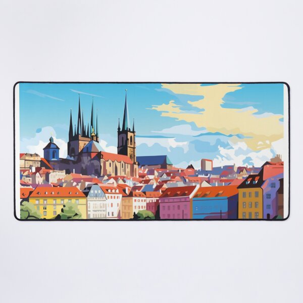 Item preview, A Pop Art Travel Print of Prague - Czech Republic designed and sold by StudioRedKoala.