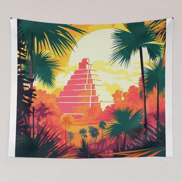 Item preview, A Pop Art Travel Print of Chichén Itzá - Mexico designed and sold by StudioRedKoala.