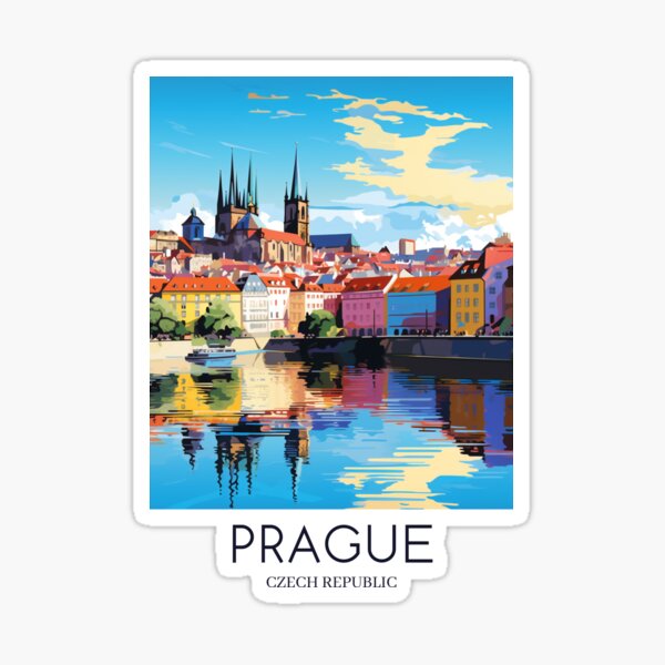 Item preview, A Pop Art Travel Print of Prague - Czech Republic designed and sold by StudioRedKoala.