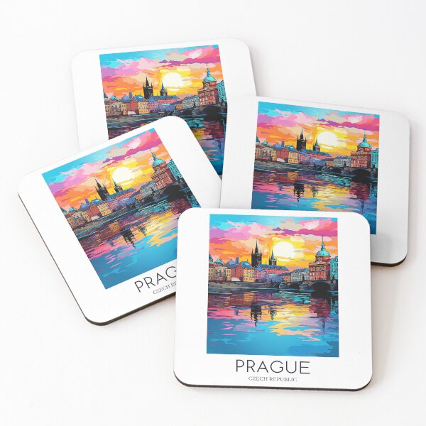 Item preview, A Pop Art Travel Print of Prague - Czech Republic designed and sold by StudioRedKoala.