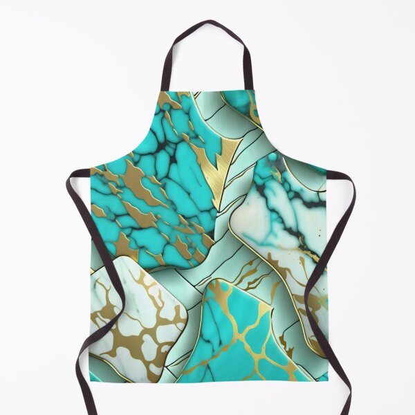 Item preview, Turquoise and white marble with splashes of gold #3 designed and sold by BirdsnStuff.