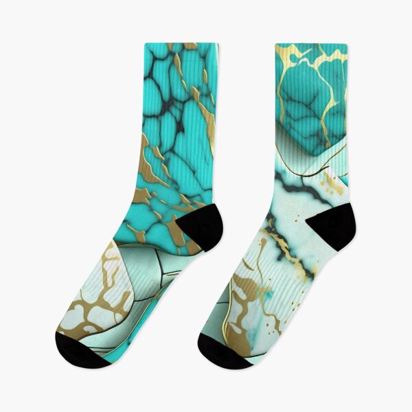 Item preview, Turquoise and white marble with splashes of gold #3 designed and sold by BirdsnStuff.