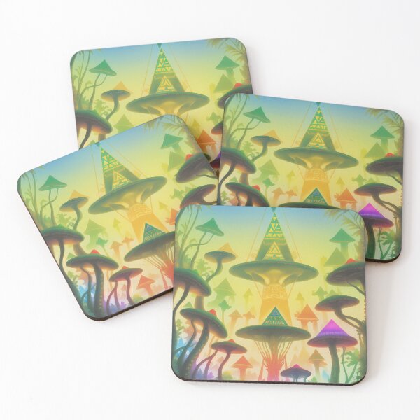 Item preview, Extraterrestrial Woods: Vibrant Mushroom UFOs - QSYWIBE designed and sold by QSYWIBE.