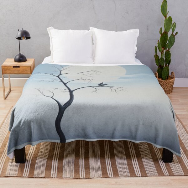 Item preview, Ethereal Refuge: Minimalist Bird on a Dead Tree in the Lake designed and sold by Moisky Art.