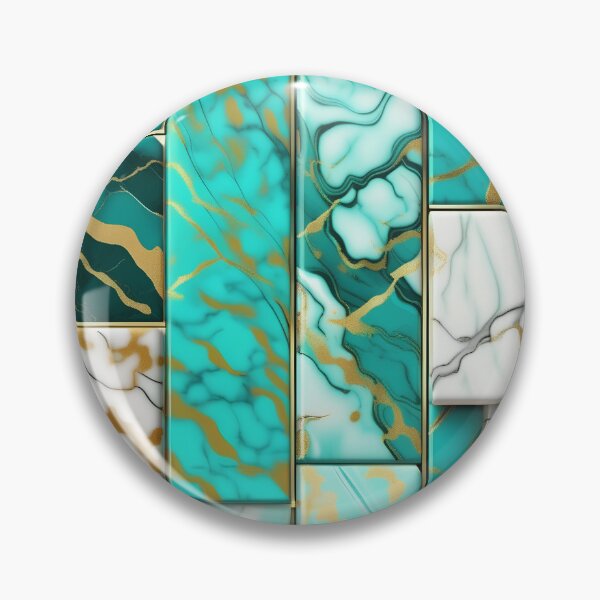 Item preview, Turquoise and white marble with splashes of gold #4 designed and sold by BirdsnStuff.