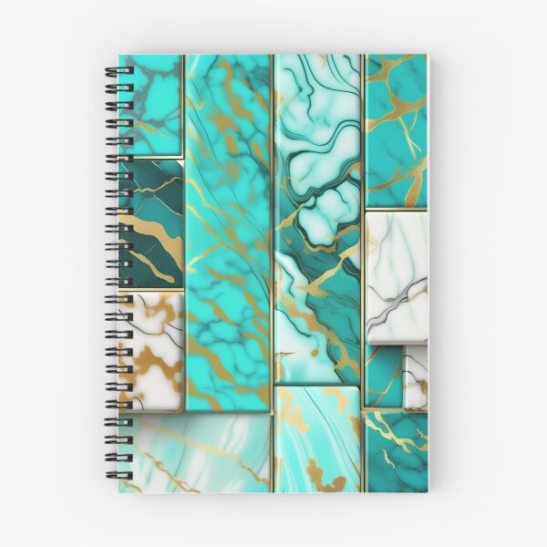 Item preview, Turquoise and white marble with splashes of gold #4 designed and sold by BirdsnStuff.