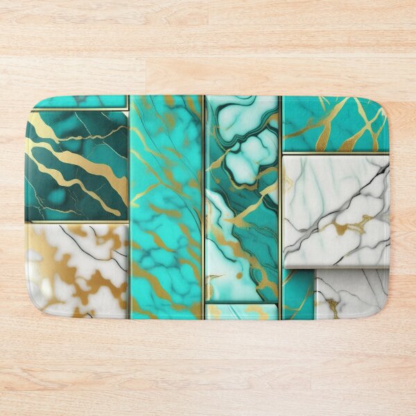 Item preview, Turquoise and white marble with splashes of gold #4 designed and sold by BirdsnStuff.