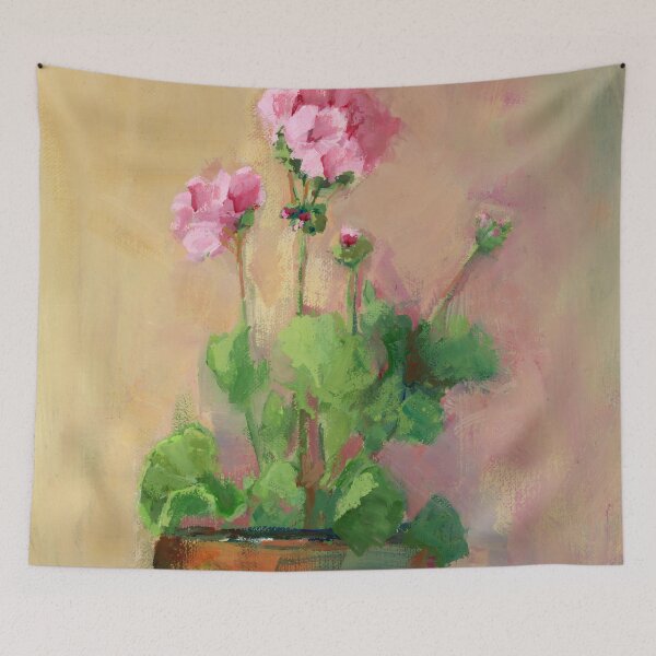 Item preview, Pink Geranium Original Painting designed and sold by Anne Marie Propst.