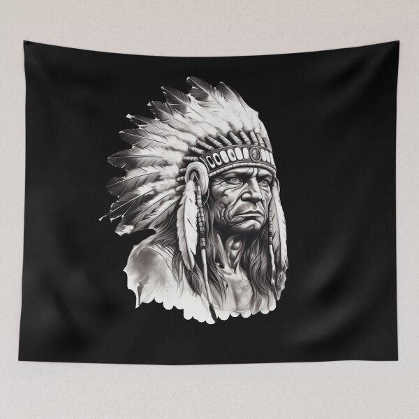 Item preview, Indigenous Native American Chief designed and sold by Myra365Art.