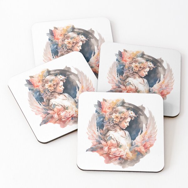 Item preview, ¡Abraza a tu ángel de la guarda en la belleza estética! Ángel floral acuarela designed and sold by EmeraldeaArt.