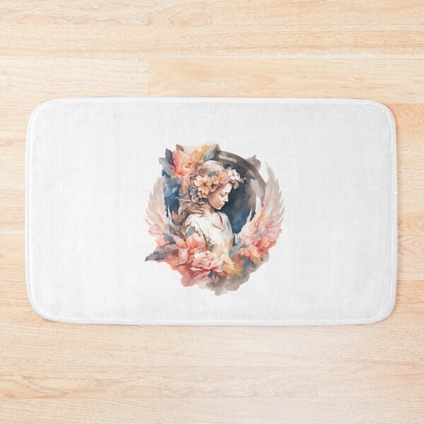 Item preview, Embrace Your Guardian Angel in Aesthetic Beauty! Watercolor Floral Angel designed and sold by EmeraldeaArt.