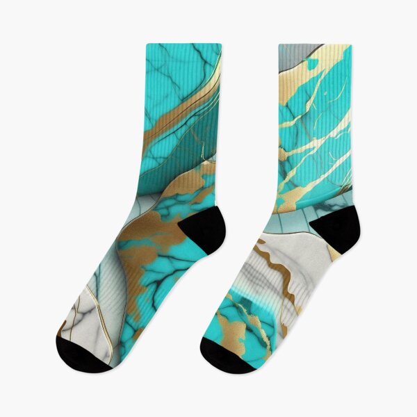 Item preview, Turquoise and white marble with splashes of gold #5 designed and sold by BirdsnStuff.