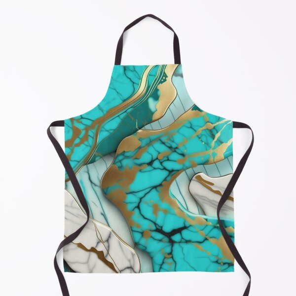 Item preview, Turquoise and white marble with splashes of gold #5 designed and sold by BirdsnStuff.