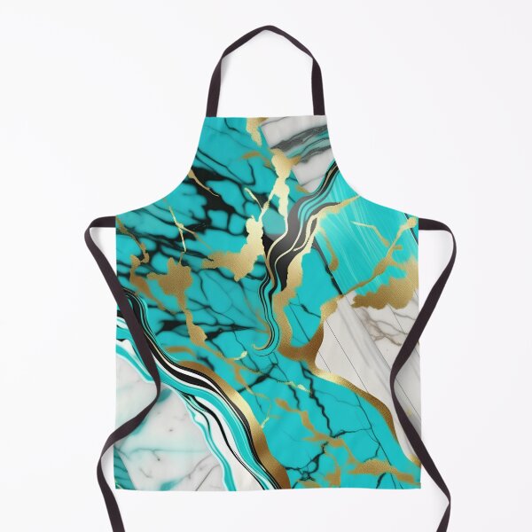 Item preview, Turquoise and white marble with splashes of gold #6 designed and sold by BirdsnStuff.