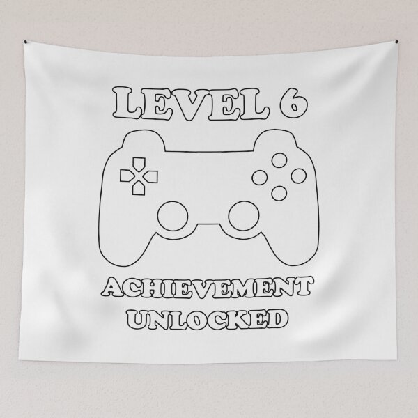 Item preview, Level 6 Achievement Unlocked Gamer Next Level 6 years old birthday designed and sold by geekydesigner.