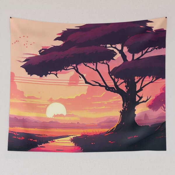 Item preview, Sunset Tree Grasslands Fantasy designed and sold by TheFullFantasy.