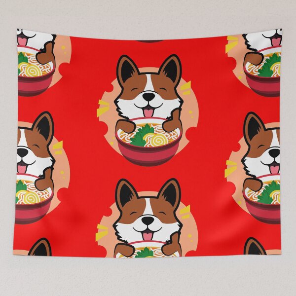 Item preview, Corgi Eating Ramen Noodle - Japanese Food designed and sold by FridPix.