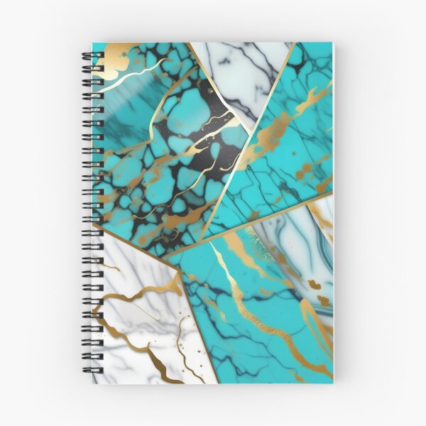 Item preview, Turquoise and white marble with splashes of gold #7 designed and sold by BirdsnStuff.
