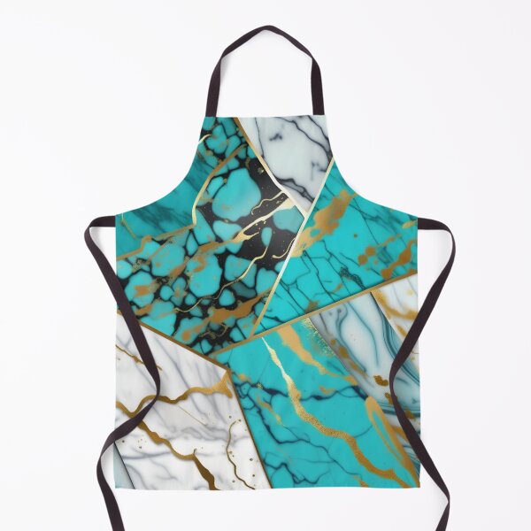Item preview, Turquoise and white marble with splashes of gold #7 designed and sold by BirdsnStuff.