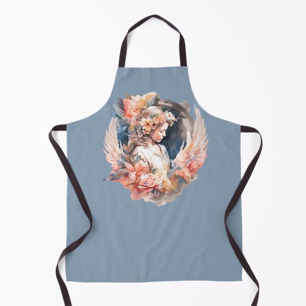 Item preview, Embrace Your Guardian Angel in Aesthetic Beauty! Watercolor Floral Angel on lightblue background designed and sold by EmeraldeaArt.
