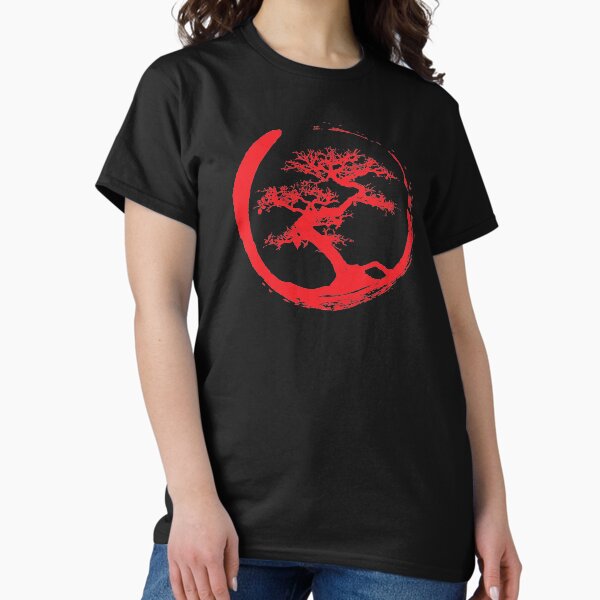 Aperçu de l'œuvre Bonsaï zen dans le cercle Enso (rouge) créée et vendue par Elvin Dantes.